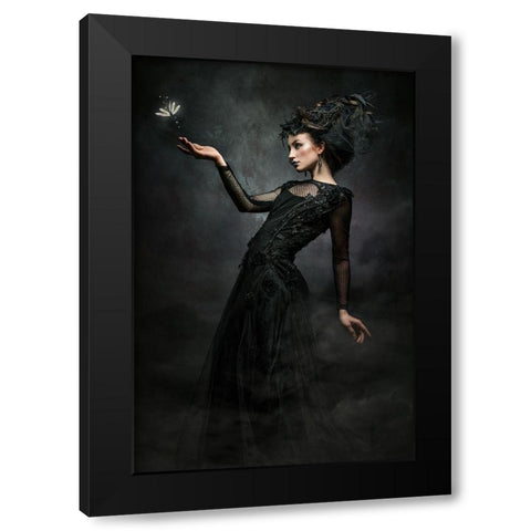 Moira Black Modern Wood Framed Art Print by Siegart