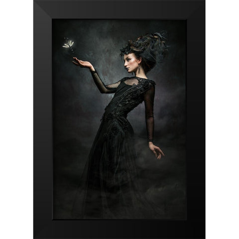 Moira Black Modern Wood Framed Art Print by Siegart