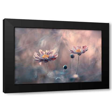 With Love Black Modern Wood Framed Art Print with Double Matting by Bravin, Fabien