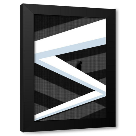 Shadow Man Black Modern Wood Framed Art Print by Arro