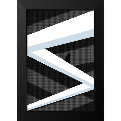 Shadow Man Black Modern Wood Framed Art Print by Arro