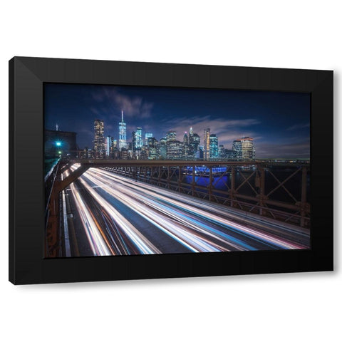 Speed Black Modern Wood Framed Art Print with Double Matting by Turienzo, Carlos F.