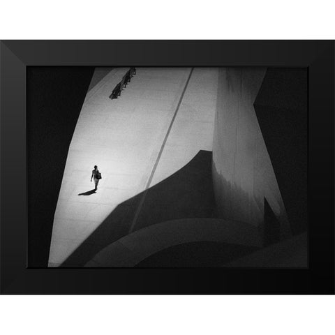 Out From Dark Black Modern Wood Framed Art Print by Guo, Leah