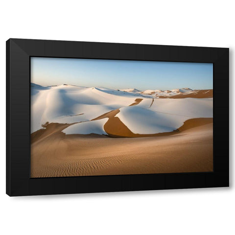 Badain Jaran Desert Black Modern Wood Framed Art Print with Double Matting by Shanyewuyu