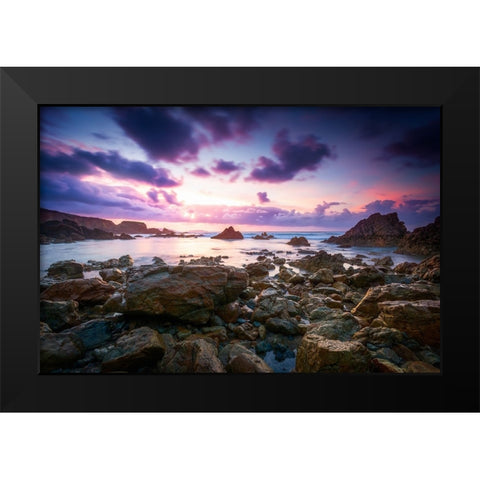 Ultraviolet Black Modern Wood Framed Art Print by Rey, Roberto