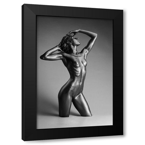 Bronse 4424 Black Modern Wood Framed Art Print by Valevicius, Aurimas