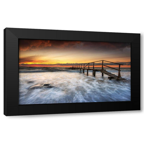 Pier Black Modern Wood Framed Art Print by Keller
