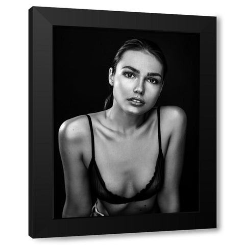 Project Faces [Romi] Black Modern Wood Framed Art Print with Double Matting by Krystynek MQEP, Martin
