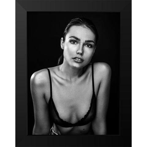Project Faces [Romi] Black Modern Wood Framed Art Print by Krystynek MQEP, Martin