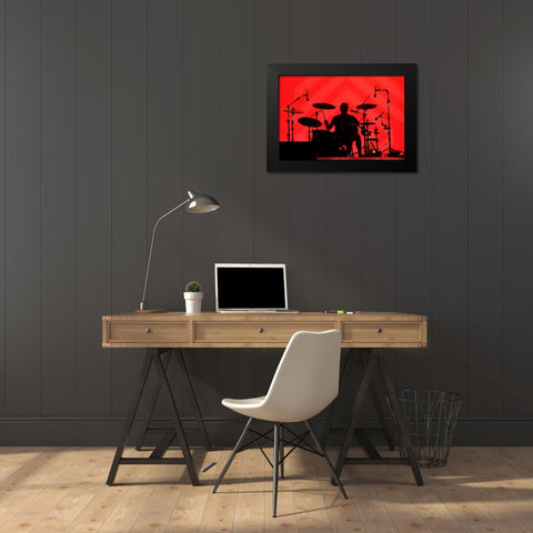 Red Black Modern Wood Framed Art Print by Alves, Fernando