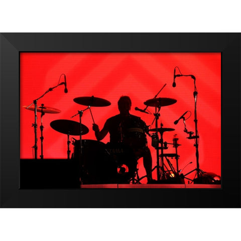 Red Black Modern Wood Framed Art Print by Alves, Fernando