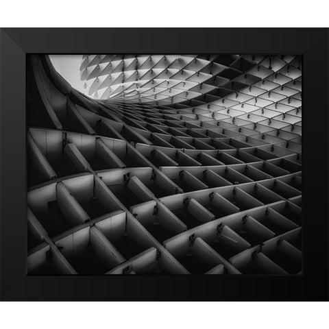 Waves Black Modern Wood Framed Art Print by Tomaz Silva, Filipe