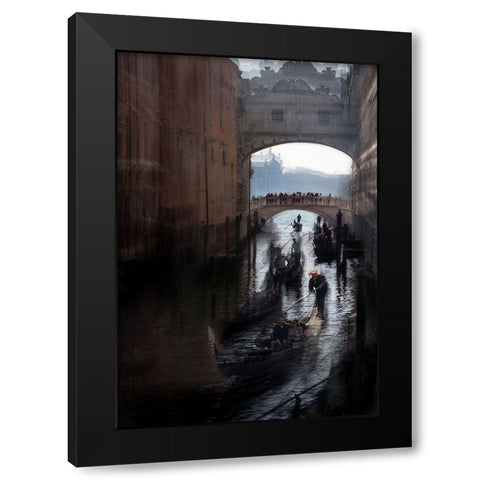 Venecian Simbols Black Modern Wood Framed Art Print by Malovrh, Milan