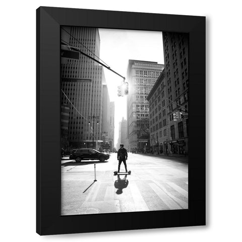 Manhattan Black Modern Wood Framed Art Print with Double Matting by Froyda, Martin