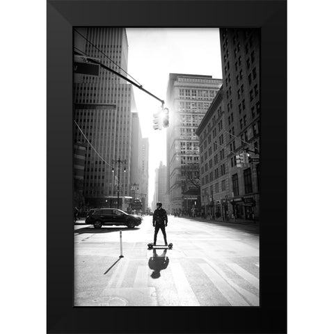 Manhattan Black Modern Wood Framed Art Print by Froyda, Martin