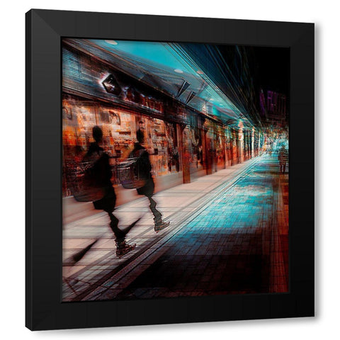 Time Traveller Black Modern Wood Framed Art Print by Chiriaco, Carmine