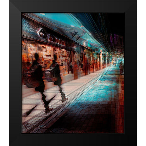 Time Traveller Black Modern Wood Framed Art Print by Chiriaco, Carmine