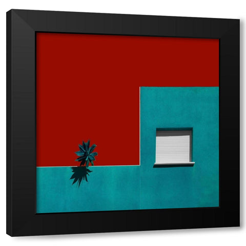 A Spanish Roof Garden Black Modern Wood Framed Art Print by Schuster, Inge