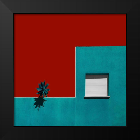 A Spanish Roof Garden Black Modern Wood Framed Art Print by Schuster, Inge