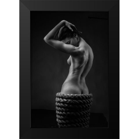 Woven Dress Black Modern Wood Framed Art Print by Valevicius, Aurimas