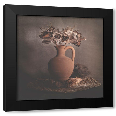 Calm Shadows Black Modern Wood Framed Art Print by Kiral, Cicek