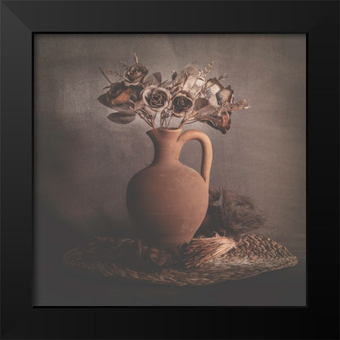 Calm Shadows Black Modern Wood Framed Art Print by Kiral, Cicek