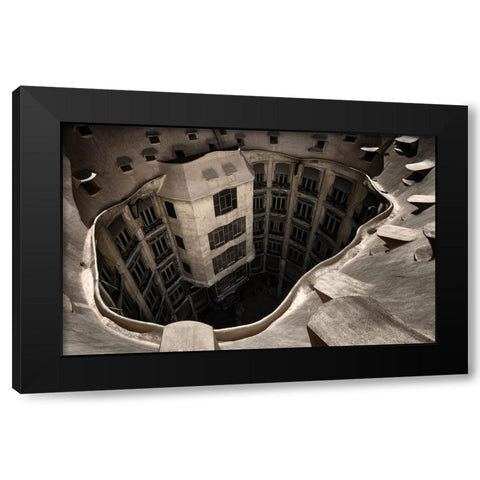 Casa Mila Black Modern Wood Framed Art Print by Jonkman, Gerard