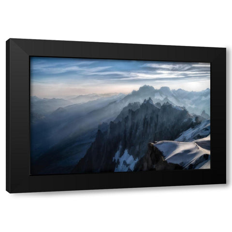 The Morning Mist Black Modern Wood Framed Art Print with Double Matting by Nourse, Will