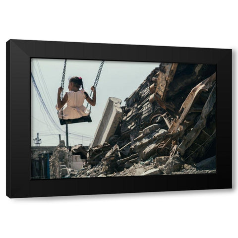 After War Black Modern Wood Framed Art Print with Double Matting by Nasser, Moyasser