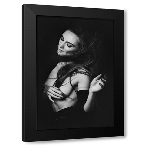 Nataleen Black Modern Wood Framed Art Print with Double Matting by Rise, Zachar