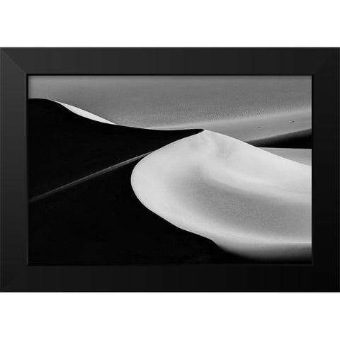 Sand Dunes Black Modern Wood Framed Art Print by Qiu, Jenny