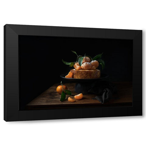 Polenta Cake With Sweet Mandarines Black Modern Wood Framed Art Print with Double Matting by Popescu, Diana
