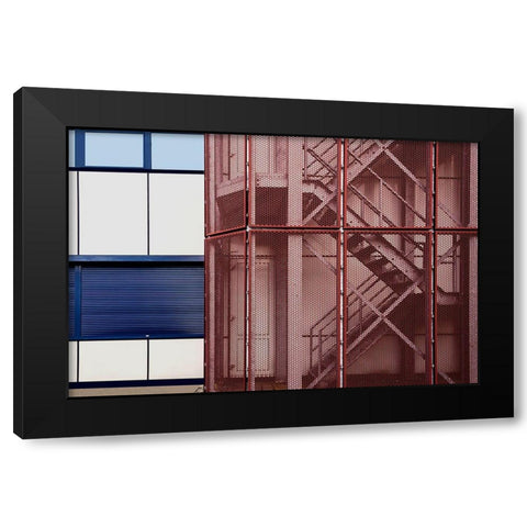 The Fire Escape Black Modern Wood Framed Art Print with Double Matting by Van Maastricht, Henk