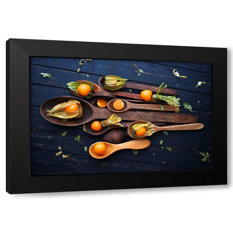Spoonsaphysalis Black Modern Wood Framed Art Print by Karina, Aleksandrova