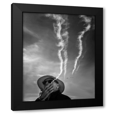 Smoking Black Modern Wood Framed Art Print with Double Matting by Guo, Leah