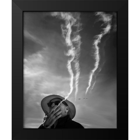 Smoking Black Modern Wood Framed Art Print by Guo, Leah