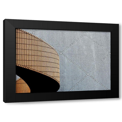 Urban Texture - Hong Kong Black Modern Wood Framed Art Print with Double Matting by Orbach, Arnon