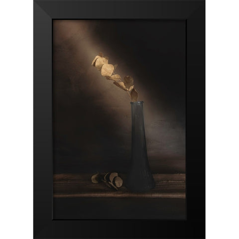 Partially Lighted Black Modern Wood Framed Art Print by Kiral, Cicek