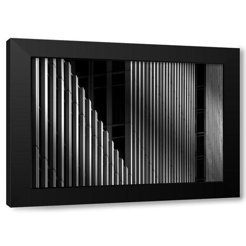 Verticals With A Twist Black Modern Wood Framed Art Print by Van Son, Greetje