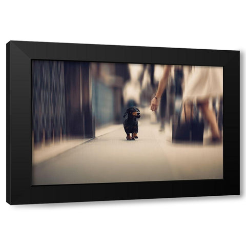 Sometimes We Need A Helping Hand... Black Modern Wood Framed Art Print by Willers, Heike