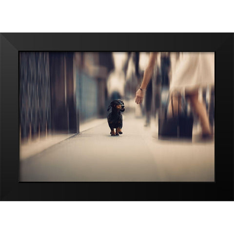 Sometimes We Need A Helping Hand... Black Modern Wood Framed Art Print by Willers, Heike