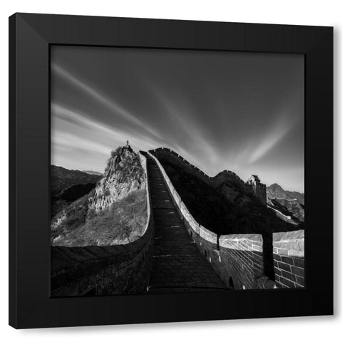 Photographing The Great Wall Black Modern Wood Framed Art Print by Zhu, Hua