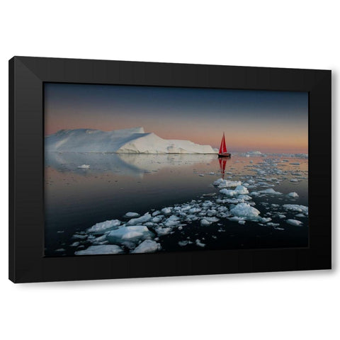 Summer Night In Greenland Black Modern Wood Framed Art Print by Pelissier, Marc