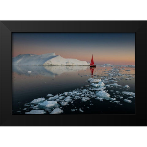 Summer Night In Greenland Black Modern Wood Framed Art Print by Pelissier, Marc