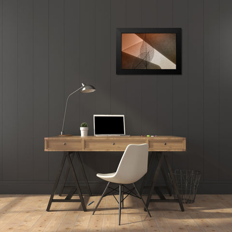 Leafs Black Modern Wood Framed Art Print by Kowatari, Shihya