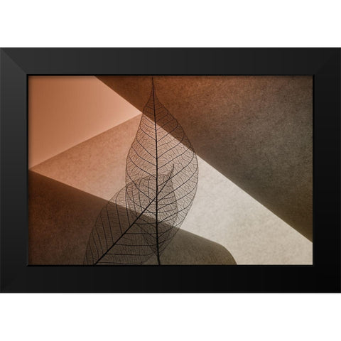 Leafs Black Modern Wood Framed Art Print by Kowatari, Shihya