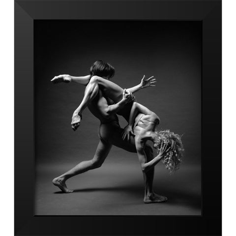 Art Of Movement Series Black Modern Wood Framed Art Print by STANKO, ANDREY