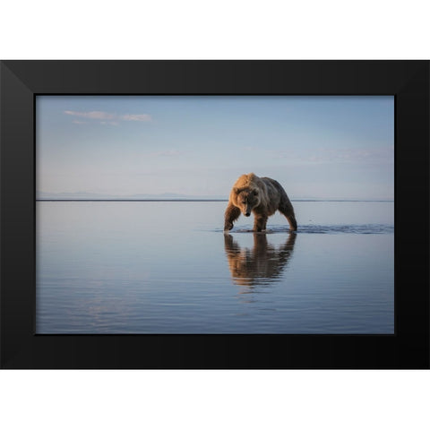 Walking My Walk Black Modern Wood Framed Art Print by Doyle, Renee