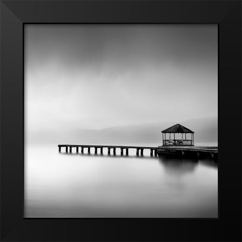 Whispering Lakes 019 Black Modern Wood Framed Art Print by Digalakis, George