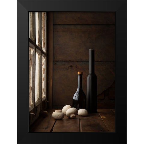 Mushroom Black Modern Wood Framed Art Print by Laercio, Luiz